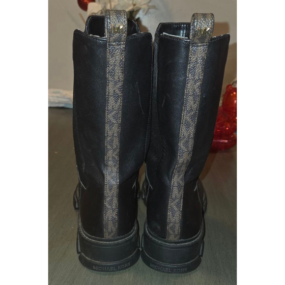 Michael Kors Black Brown Combat Boots - Picture 3 of 5